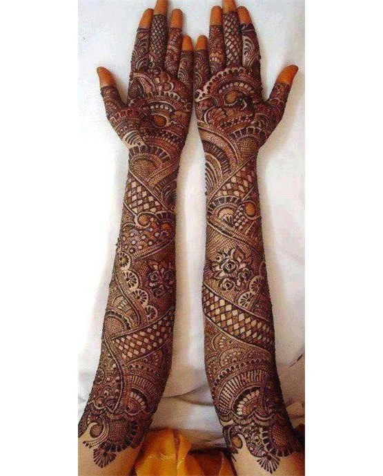 Graceful Mix Coverage Using Front Full Hand Mehndi Design